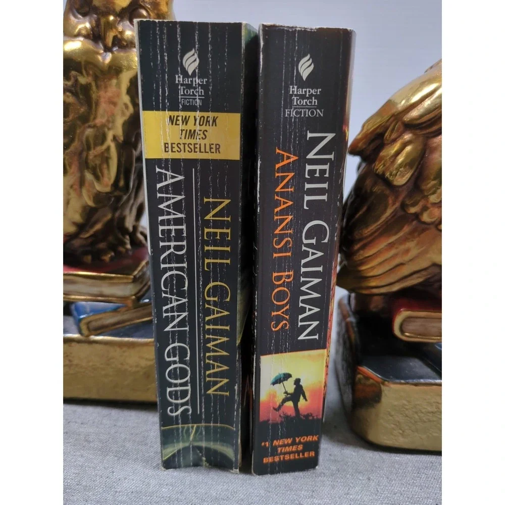Neil Gaiman Lot of 2 American Gods &‎ Anansi Boys Vintage Paperbacks